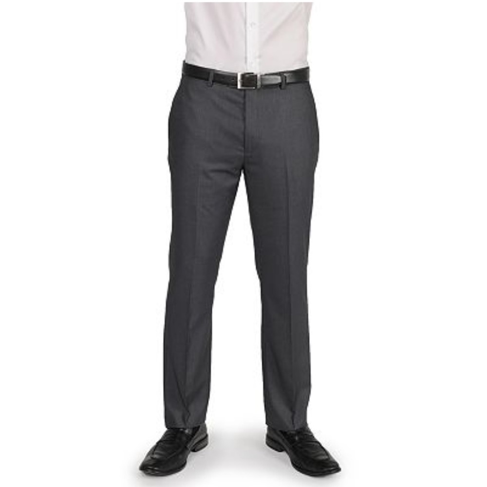 NWT Men' Apt. 9 Slim Fit Solid Flat-Front Grey Size 34X34